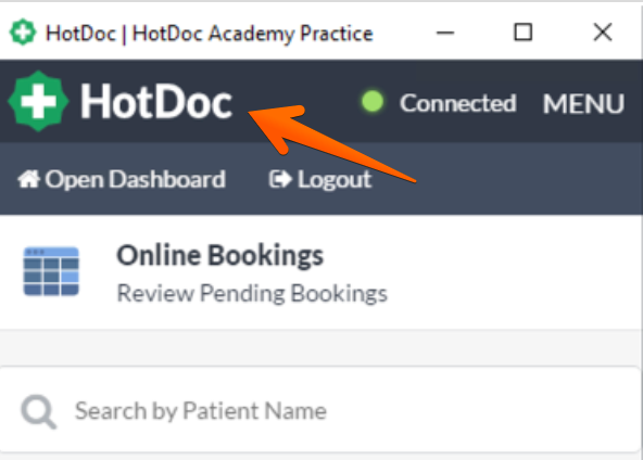 HotDoc Sidebar showing the HotDoc logo at the top used to refresh the Sidebar